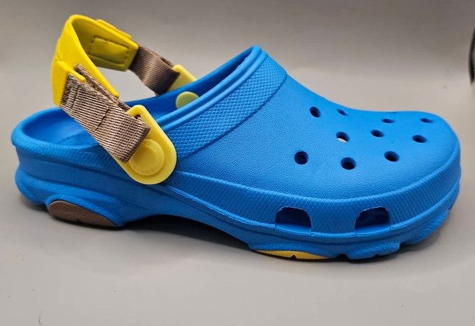 KIDS All Terrain Croc Sky Blue/Yellow