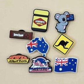 AUSTRALIA THEME 8 pack Croc Charms