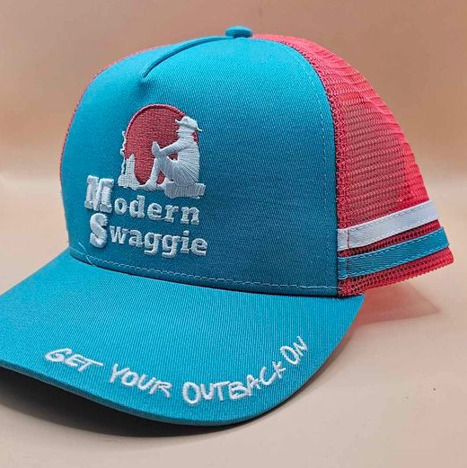 TEAL & PINK TRUCKER CAP